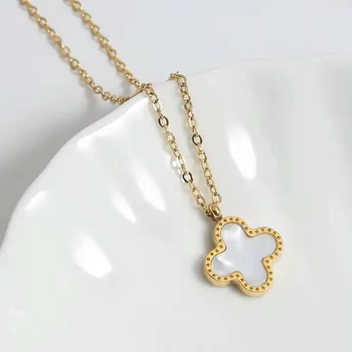 Dual-Tone Clover Necklace