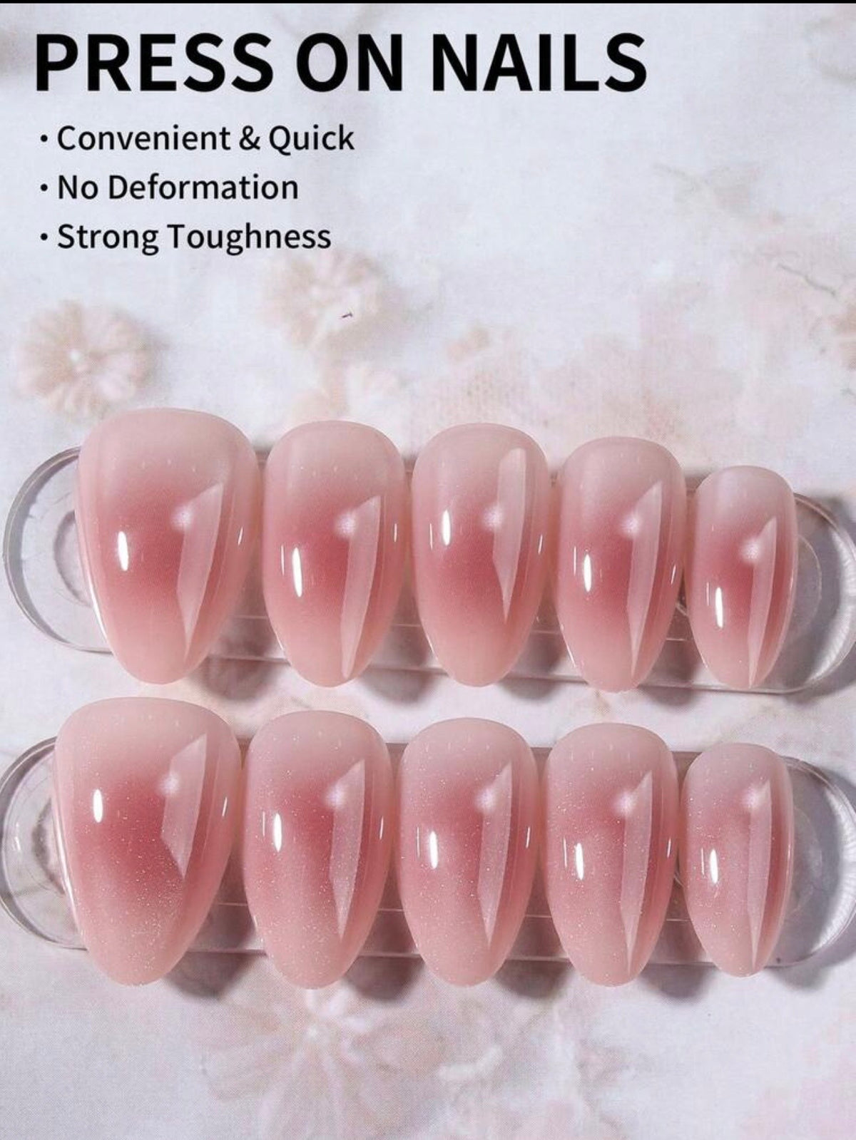Rosy Glazed Almond Nails