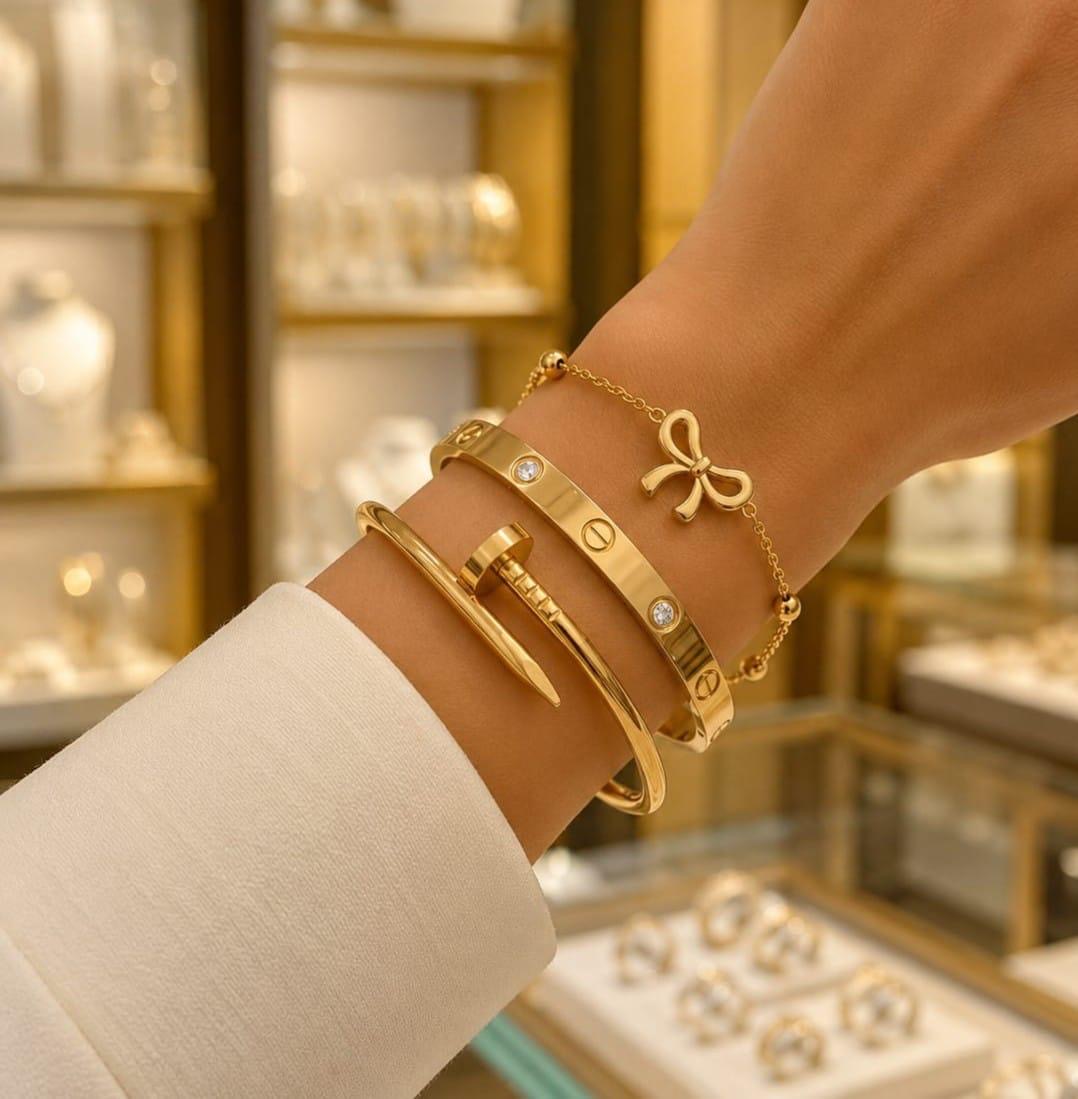 Golden Trio Bracelet Set