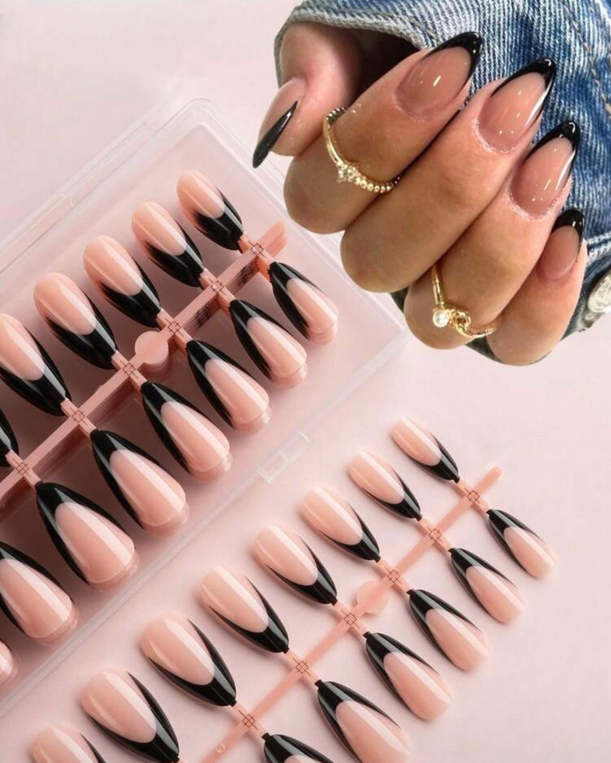 Noir French Tip Press-On Nails