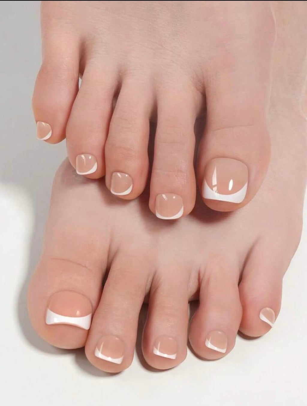 White French Press-On Toenails