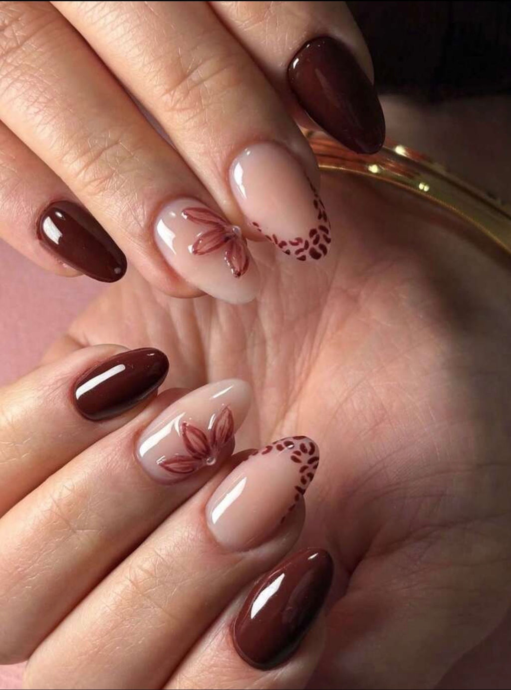 Mocha Bloom Nails