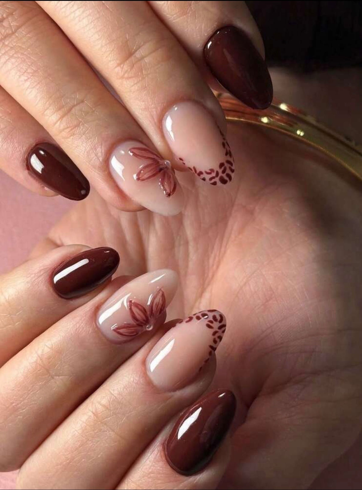 Mocha Bloom Nails