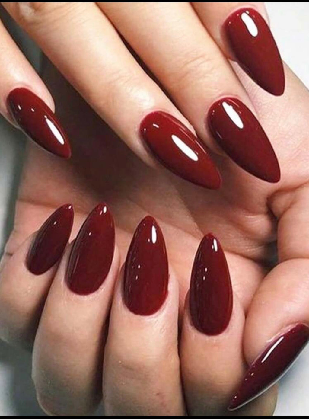 Burgundy long tips
