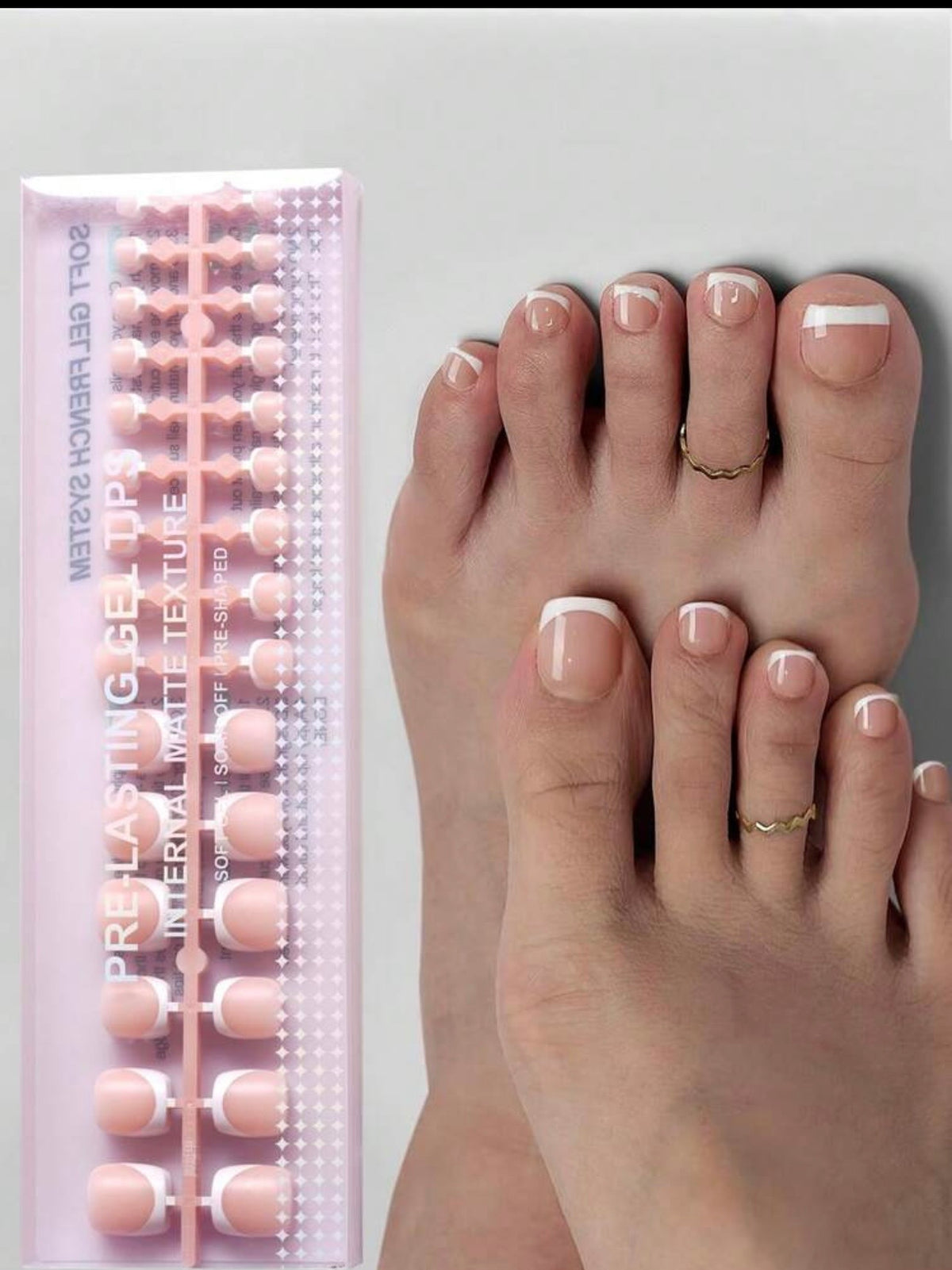White French Press-On Toenails