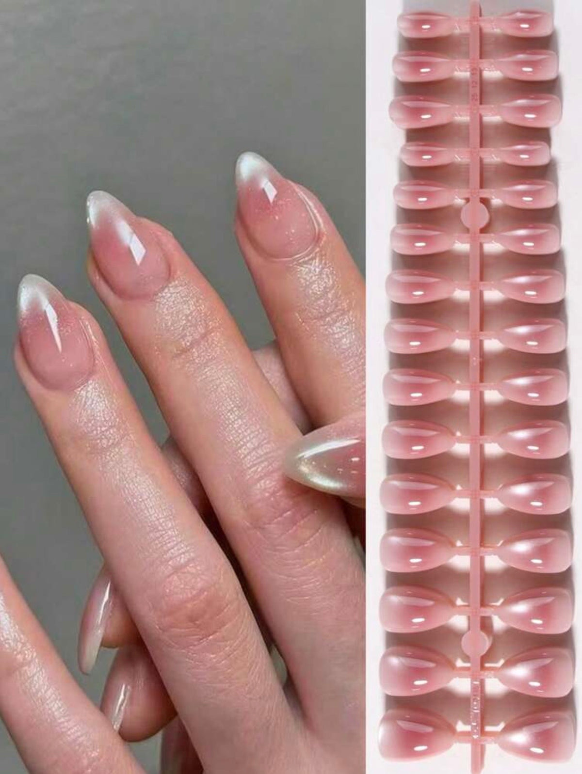 Rosy Glazed Almond Nails