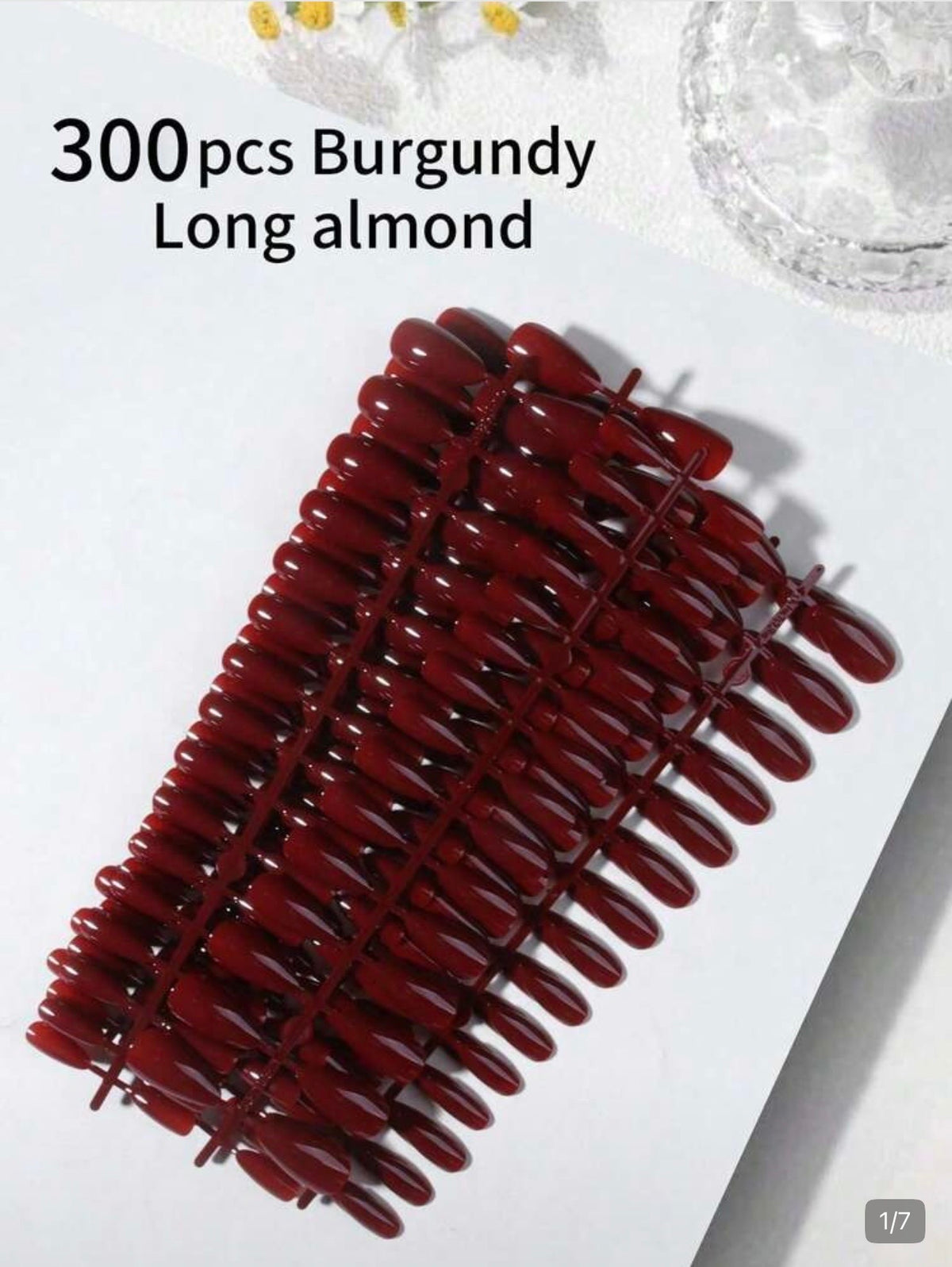Burgundy long tips